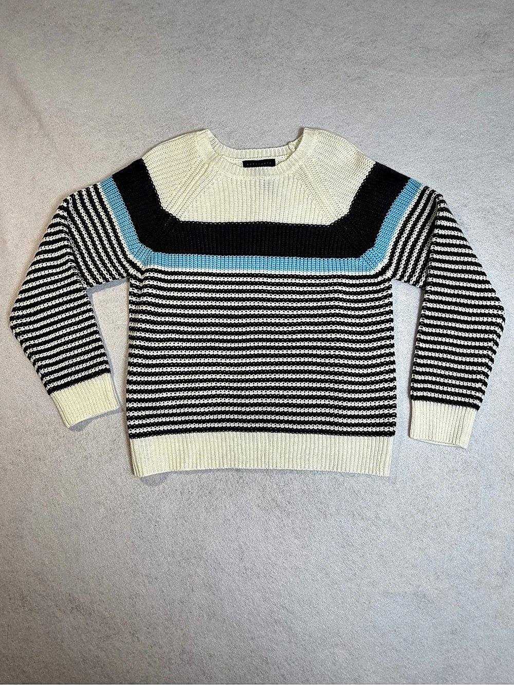 Sanctuary H02 Striped Sweater in Cream & Black Size Medium NWT